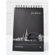 Блокнот Profiplan А5 30арк ''Black sketch book'' Stockholm пружина чорні сторінки 903214