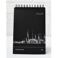 Блокнот Profiplan А5 30арк ''Black sketch book'' Zurich пружина чорні сторінки 903221