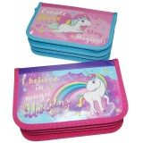 Пенал KIDIS потрійний, карт UNICORN 7465