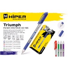 Ручка масляна Hiper Triumph HO-195 0, 7мм синя Ручка масляна Hiper Triumph HO-195 0, 7мм синя