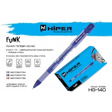 Ручка гелева Hiper Funk HG-140 0, 6 мм синя Ручка гелева Hiper Funk HG-140 0, 6 мм синя