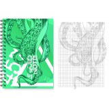 Блокнот TM Profiplan А5 48 арк # верт. спіраль''Squid note'' green 905157