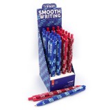 Ручка автомат масляна VINSON Grafic 12F 0, 5мм cиня, асорті, soft touch, грип, mix