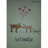 Блокнот Life is beatiful dogs, A5 80стор.кольорова клітинка з малюнком, 016323