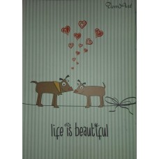 Блокнот Life is beatiful dogs, A5 80стор.кольорова клітинка з малюнком, 016323