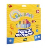 Олівці кольорові Школярик 24/48кол 31212005 пастель, трикутні, з чинк.
