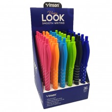 Ручка автомат масляна VINSON look 3202 0, 7мм cиня, асорті, софт-тач Ручка автомат масляна VINSON look 3202 0, 7мм cиня, асорті, софт-тач
