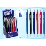 Ручка автомат масляна VINSON Power 70N 0, 7мм синя, асорті, soft touch