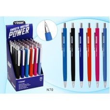 Ручка автомат масляна VINSON Power 70N 0, 7мм синя, асорті, soft touch Ручка автомат масляна VINSON Power 70N 0, 7мм синя, асорті, soft touch