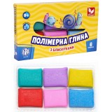 Полімерна глина Школярик 6 кол з блискітками 304109001
