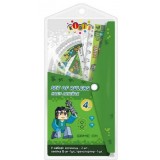 Набір лінійок 4 предмета: лінійка 15см, 2 косинця, транспортир Level up 13190
