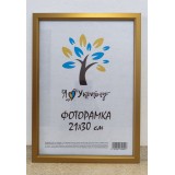 Фоторамка 21*30 Юг багет 1511 ДВП+скло б/н золотий