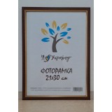 Фоторамка 21*30 Юг багет 1511 ДВП+скло б/н вишневий з золотою вставкою